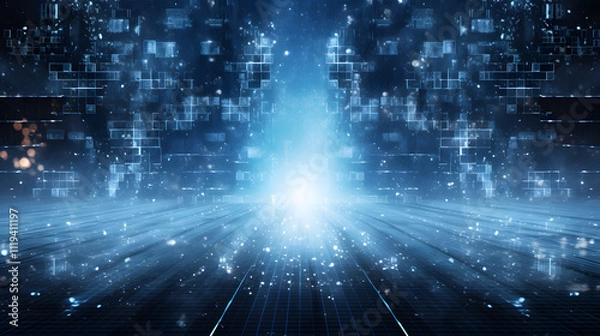 Fototapeta Cyber winter background, copy space for text