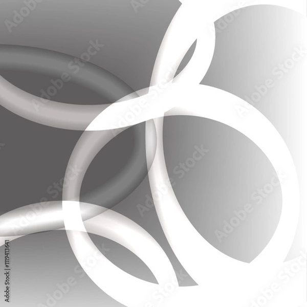 Fototapeta Abstract gradient circle vector, black and white background.