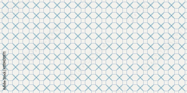 Obraz Generic line and floral leaf pattern. Illustration of seamless star and leaf shape wire mesh (repeatable). Geometric mesh. Lattice mesh texture.
