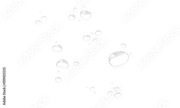 Fototapeta Vector water drop, drops, droplets. PNG drops, condensation on glass, on various surfaces. Realistic drops on a transparent background. Rain and dew.