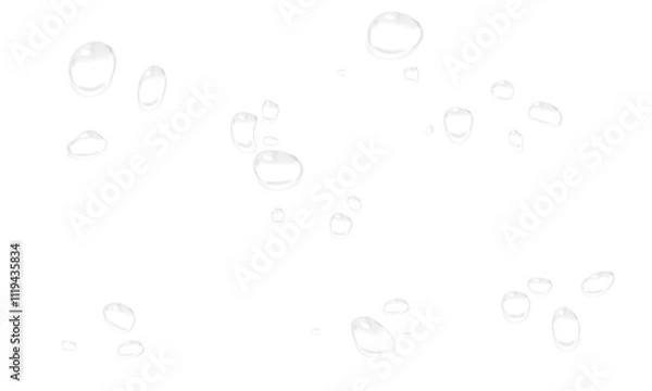 Fototapeta Vector water drop, drops, droplets. PNG drops, condensation on glass, on various surfaces. Realistic drops on a transparent background. Rain and dew.	
