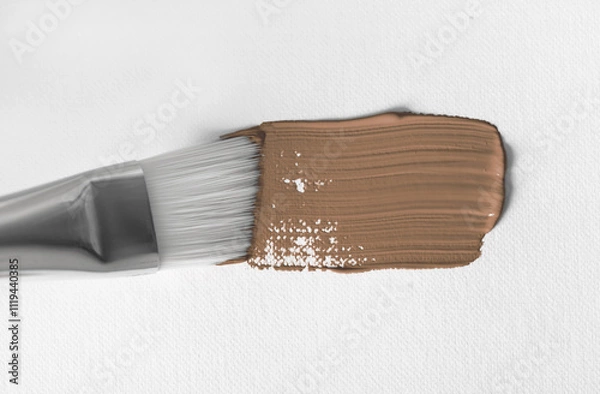 Fototapeta Blue color oil paint stroke on white background. New trending colour of the 2025 year 