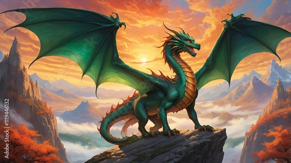 Obraz dragon on the mountain