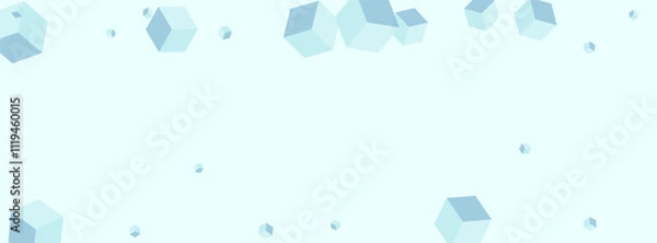 Fototapeta Monochrome Box Background Blue Vector. Cubic Gift Design. Blue-gray Geometric Graphic Texture. Blockchain Card. White Group Polygon.