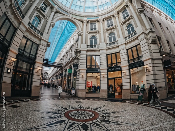 Fototapeta The Hague, Netherlands April 22 2023: The Passage in the center of The Hague, an architectural landmark that serves as a market and tourist attraction for visitors from all over the world