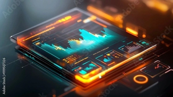 Fototapeta Cryptocurrency Regulation And Blockchain Technology Concept Modern Data Visualization on Digital Display Screen