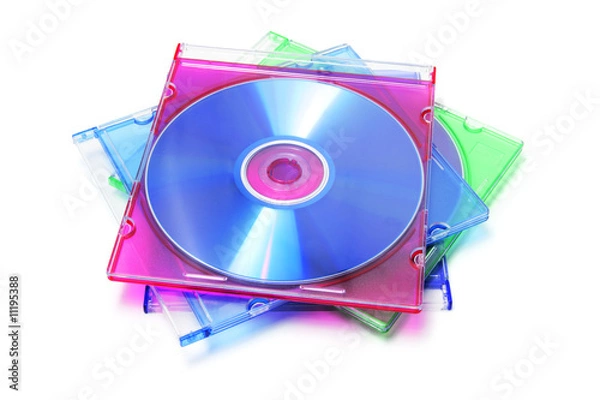 Obraz Stack of CDs in Plastic Cases