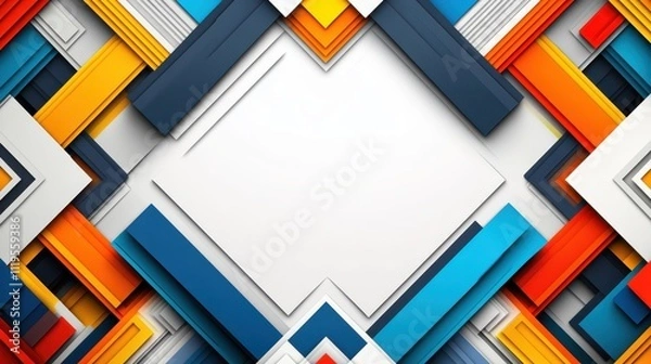 Fototapeta Colorful Geometric Abstract Background with Layered Textures and Shapes