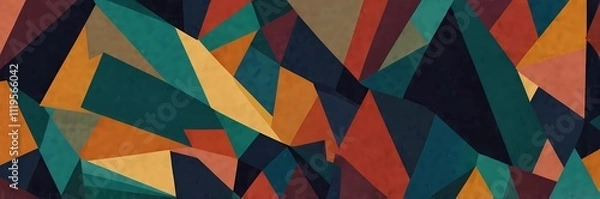 Fototapeta Abstract background with Geometric shapes and triangles Earthly tone colores