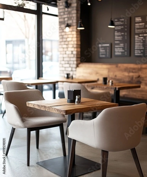 Fototapeta Modern interiors with Pantone Mocha Mousse PMS 17-1230 tones, featuring stylish furniture and decor.