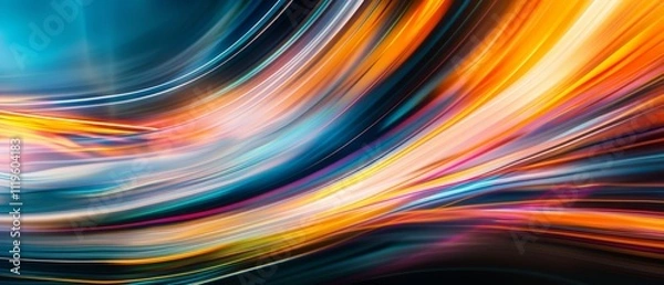 Fototapeta An entrancing display of swirling, colorful lights creates a sense of vibrant energy and fluid motion, filling the scene with captivating hues.