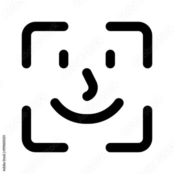 Obraz face id line icon