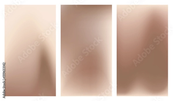 Obraz Mocha Mousse. Set of elegance soft brown gradient background on trendy color 2025. Vertical banner for social media, presentation, branding, websites, cover, branding. Vector digital illustration
