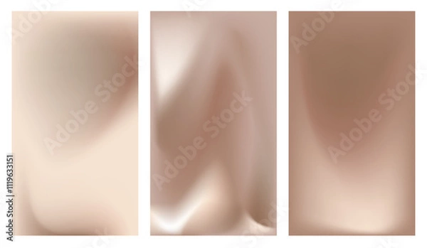 Obraz Mocha Mousse. Set of elegance soft brown gradient background on trendy color 2025. Vertical banner for social media, presentation, branding, websites, cover, branding. Vector digital illustration