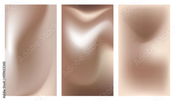 Obraz Mocha Mousse. Set of elegance soft brown gradient background on trendy color 2025. Vertical banner for social media, presentation, branding, websites, cover, branding. Vector digital illustration