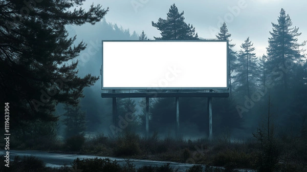 Obraz billboard and copy space on white screen