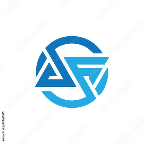 Fototapeta Initial Letter SF Logo Design. SF Logo Design. Creative And Modern SF logo. sf initial, sf icon, sf symbol, sf design, sf vector, fs logo, fs icon, fs letter, fs initial, fs vector, fs symbol, fs, sf,