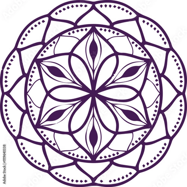 Obraz Beautiful flower art and mandala vector design