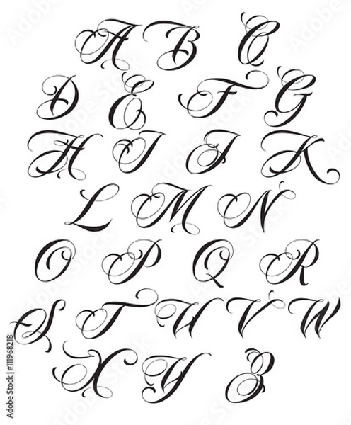 Obraz Calligraphy alphabet