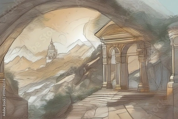 Obraz ancient cave monastery