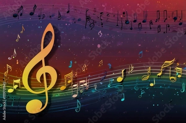 Fototapeta music background with notes