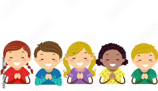 Obraz Stickman Kids Praying