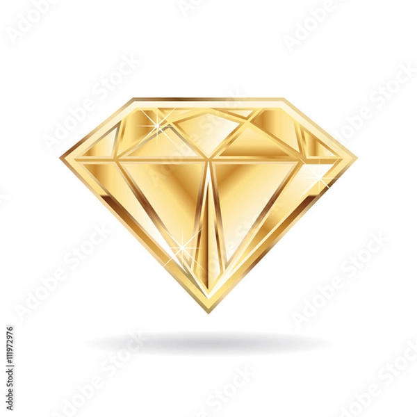 Obraz Złote logo ślubne diamentowe. Projektowanie grafiki wektorowej