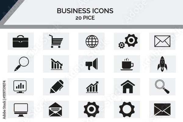 Fototapeta Business icon bundle . Website set of icon vector,Social mediya icon,geomatric icon,business icon.