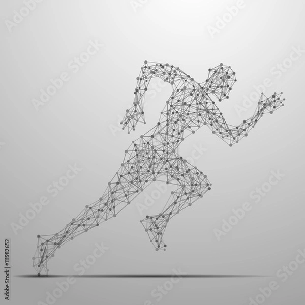 Fototapeta Running man polygonal