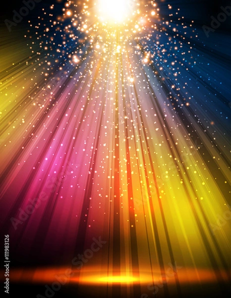 Obraz party disco stage light spotlight empty scene illustration easy