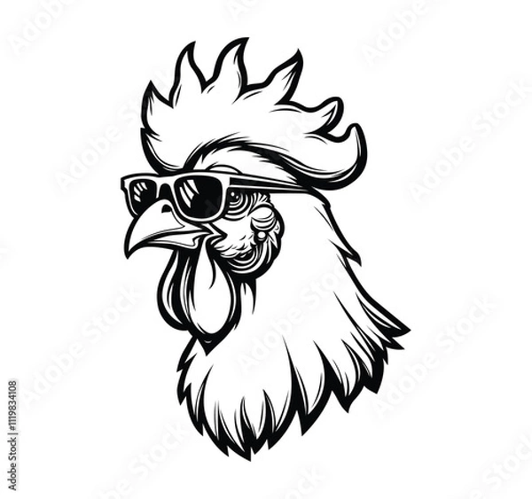 Obraz Cool rooster vector