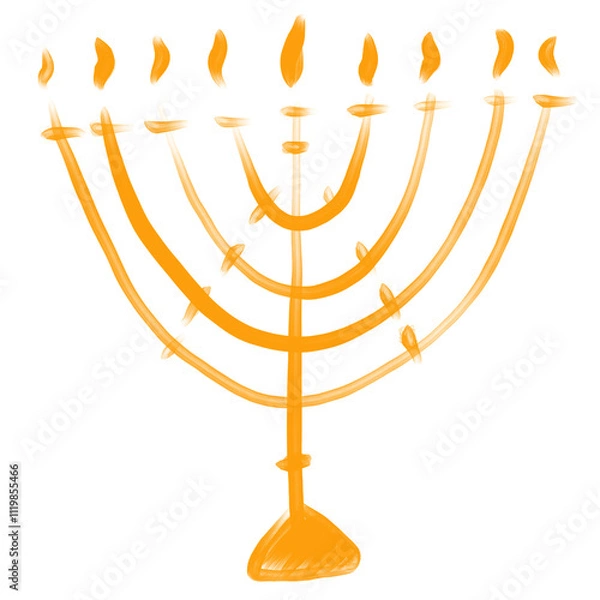 Obraz Illustration of a Menorah for Hanukkah