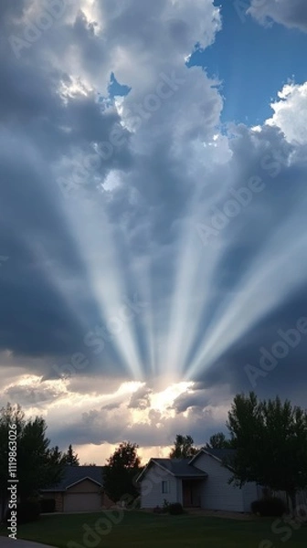 Fototapeta Dramatic Stormy Sky with Dark Gray Clouds