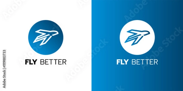 Fototapeta Fly better logo company concept. Vector logo design templates for airlines, airplane tickets, travel agencies - planes and emblems