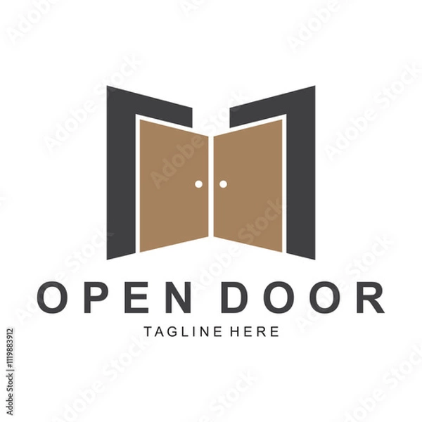 Obraz Minimalist door logo vector design