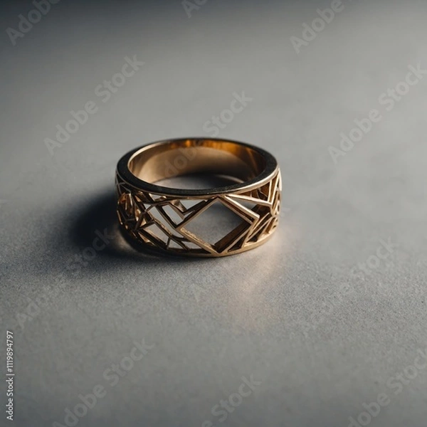 Obraz A ring inspired by abstract geometric shapes.