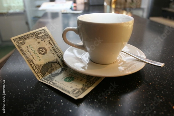 Fototapeta Tip on a counter (bar desk)