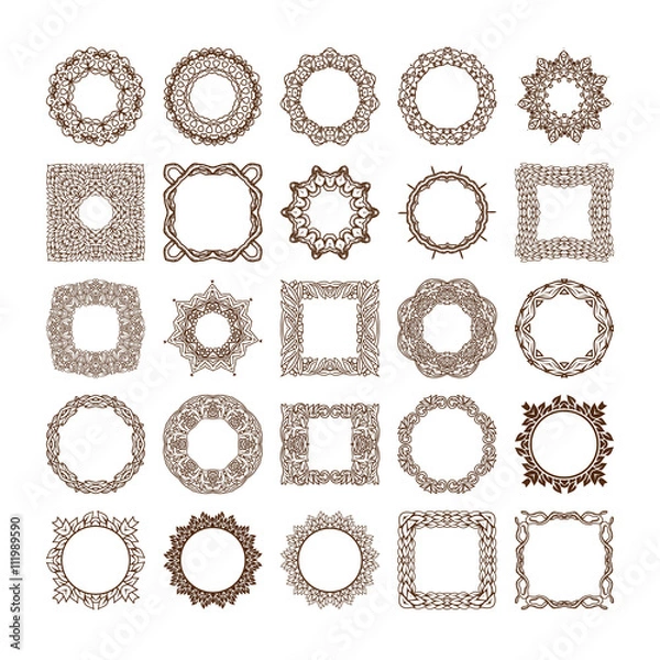 Fototapeta Big set of simple linear monograms.