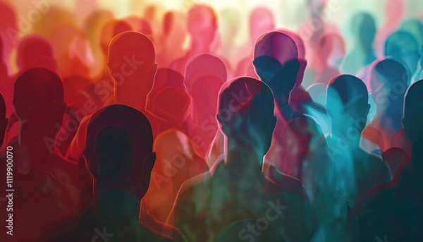 Fototapeta Blending In: Close-Up of Invisibility Merged with a Crowd.