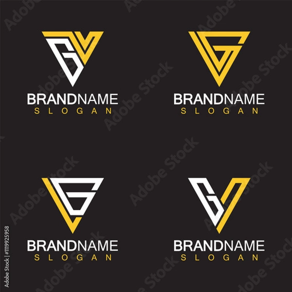 Obraz Alphabet Letters VG or GV logo design template