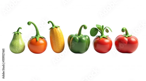 Fototapeta Colorful Vegetable Illustration with Transparent Background for Design Overlays and Graphics