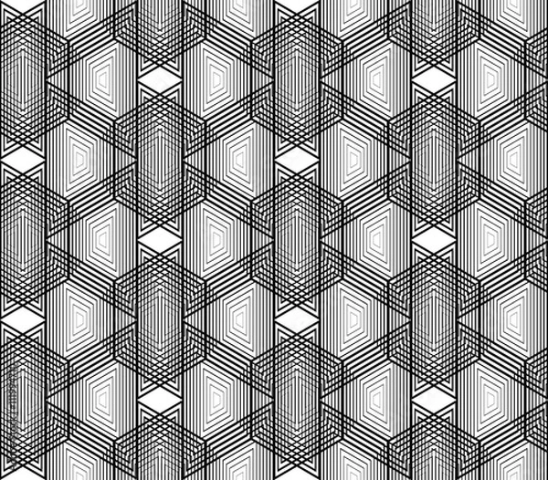 Fototapeta Design seamless monochrome grid pattern
