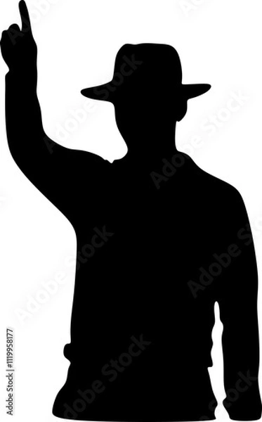 Obraz Cricket Umpire Silhouette