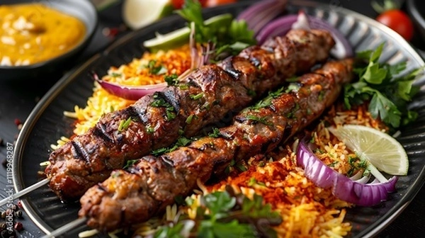 Obraz Vegan soy kebab typical of the middle east and popular