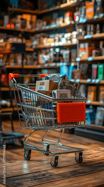 Obraz Mini Shopping Cart Illustration