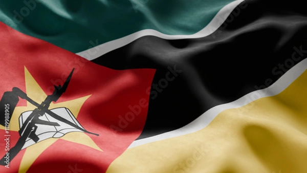Obraz Close-up of Waving Mozambique flag