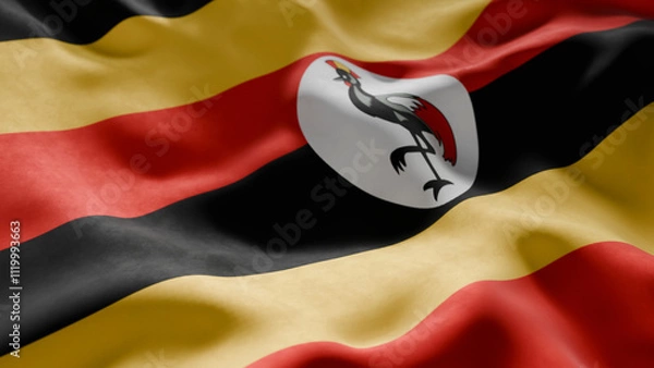 Obraz Close-up of Waving Uganda flag