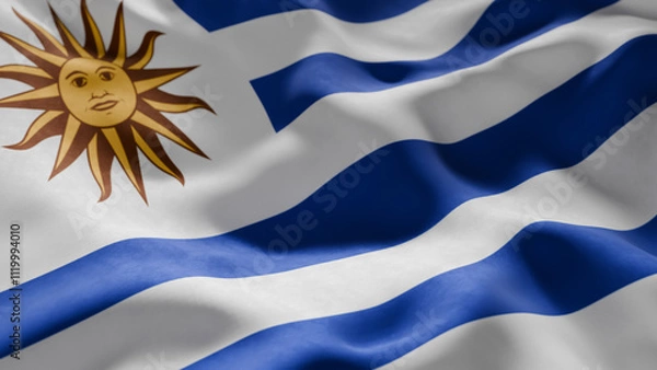 Obraz Close-up of Waving Uruguay flag