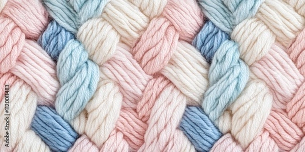 Fototapeta Soft Pastel Yarn Creates a Woven Texture