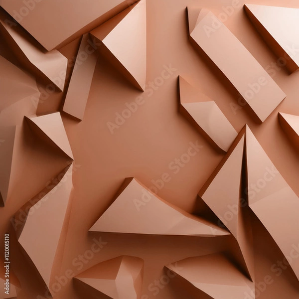 Fototapeta Mocha Mousse background Color of 2025 year. Abstract texture. Background in 3d paper art style can be used in poster design, cd cover